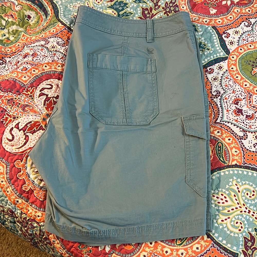 New light teal cargo shorts